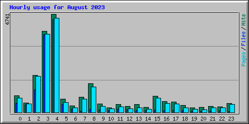 Hourly usage for August 2023
